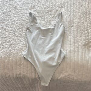 Women One Piece Bodysuit in White